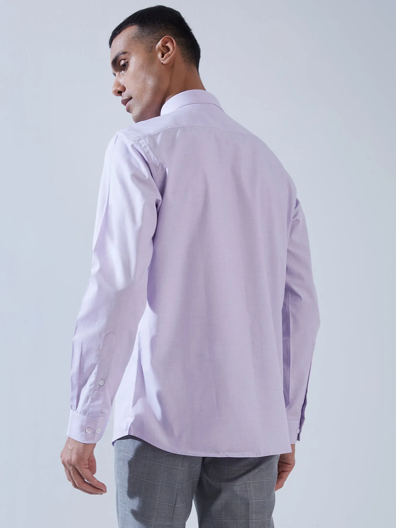 100% Cotton Mauve SLIM FIT Full Sleeve Formal Mens Plain Shirt