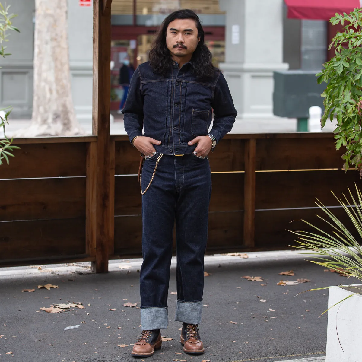 14oz Indigo Denim Pleats Jacket