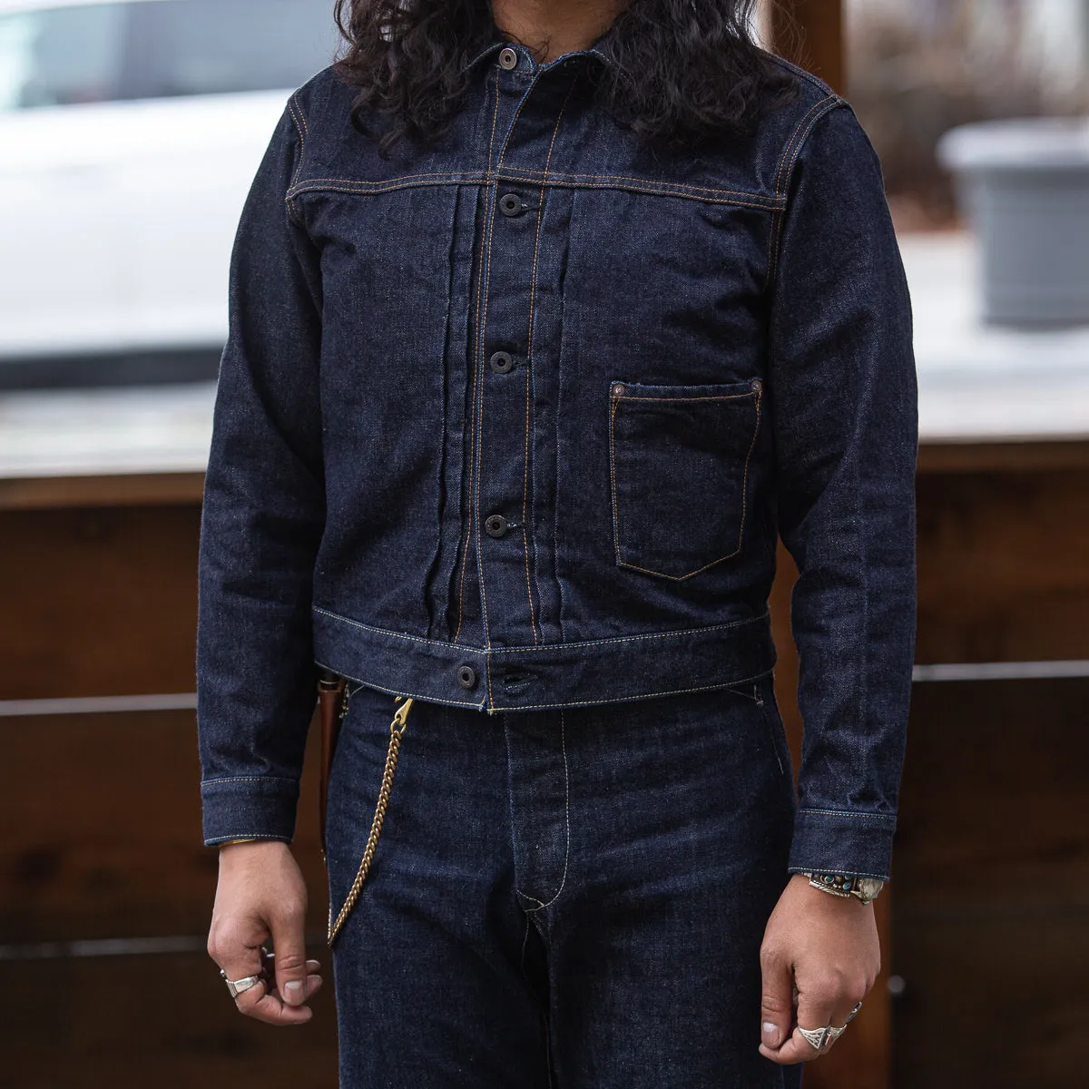 14oz Indigo Denim Pleats Jacket