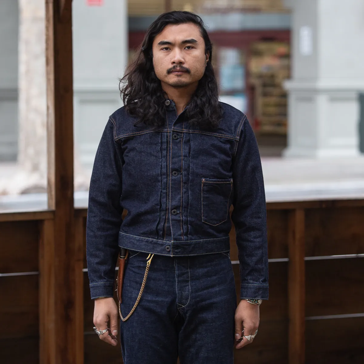 14oz Indigo Denim Pleats Jacket