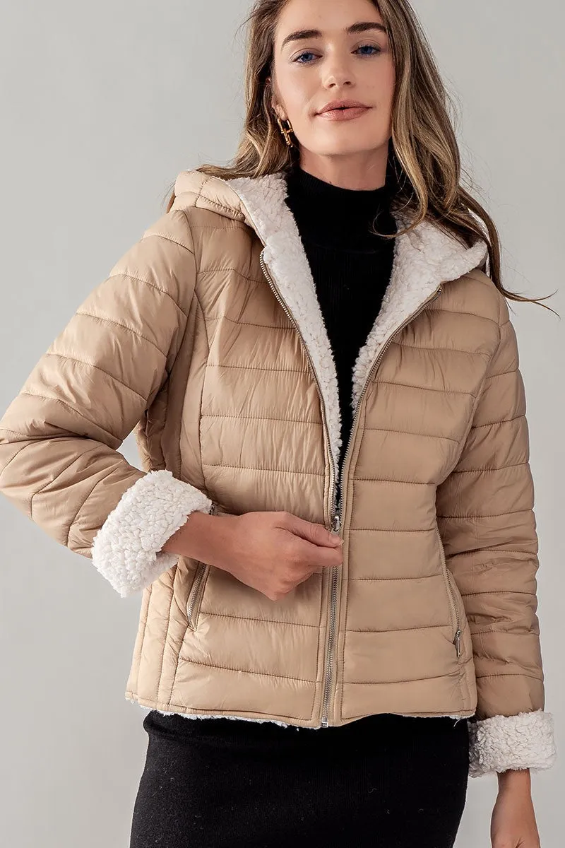 Alaska Sherpa Fleece Lined Puffer Jacket