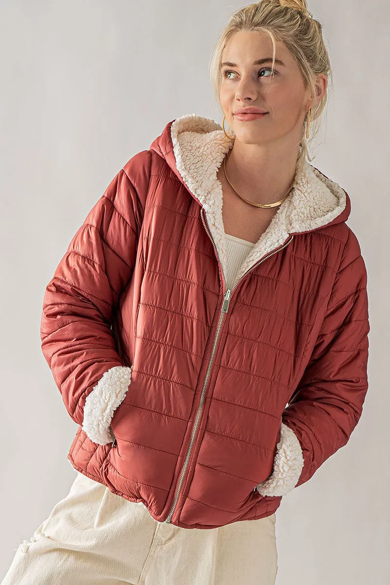 Alaska Sherpa Fleece Lined Puffer Jacket