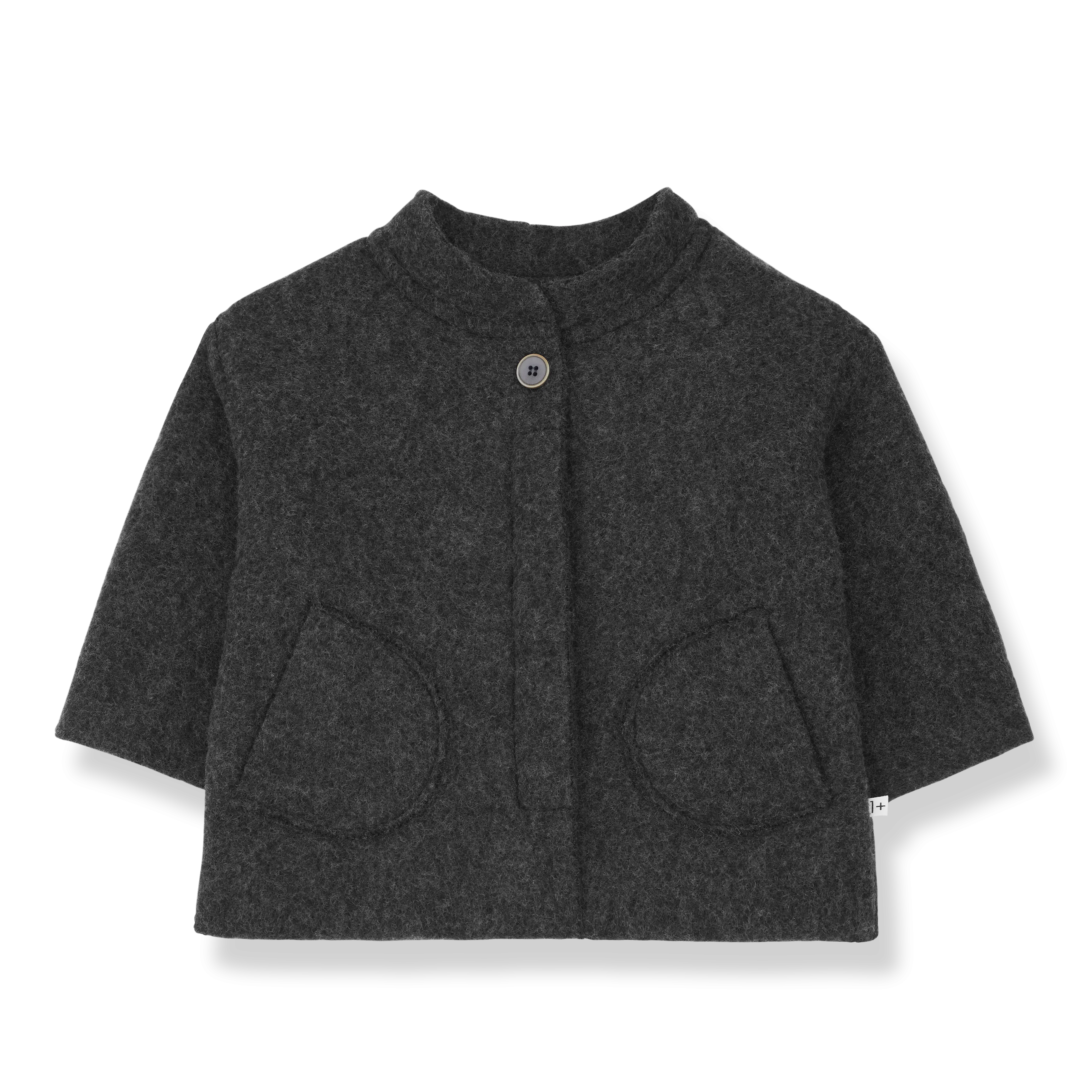 Astrid Wool Blend Collarless Jacket (Anthracite)