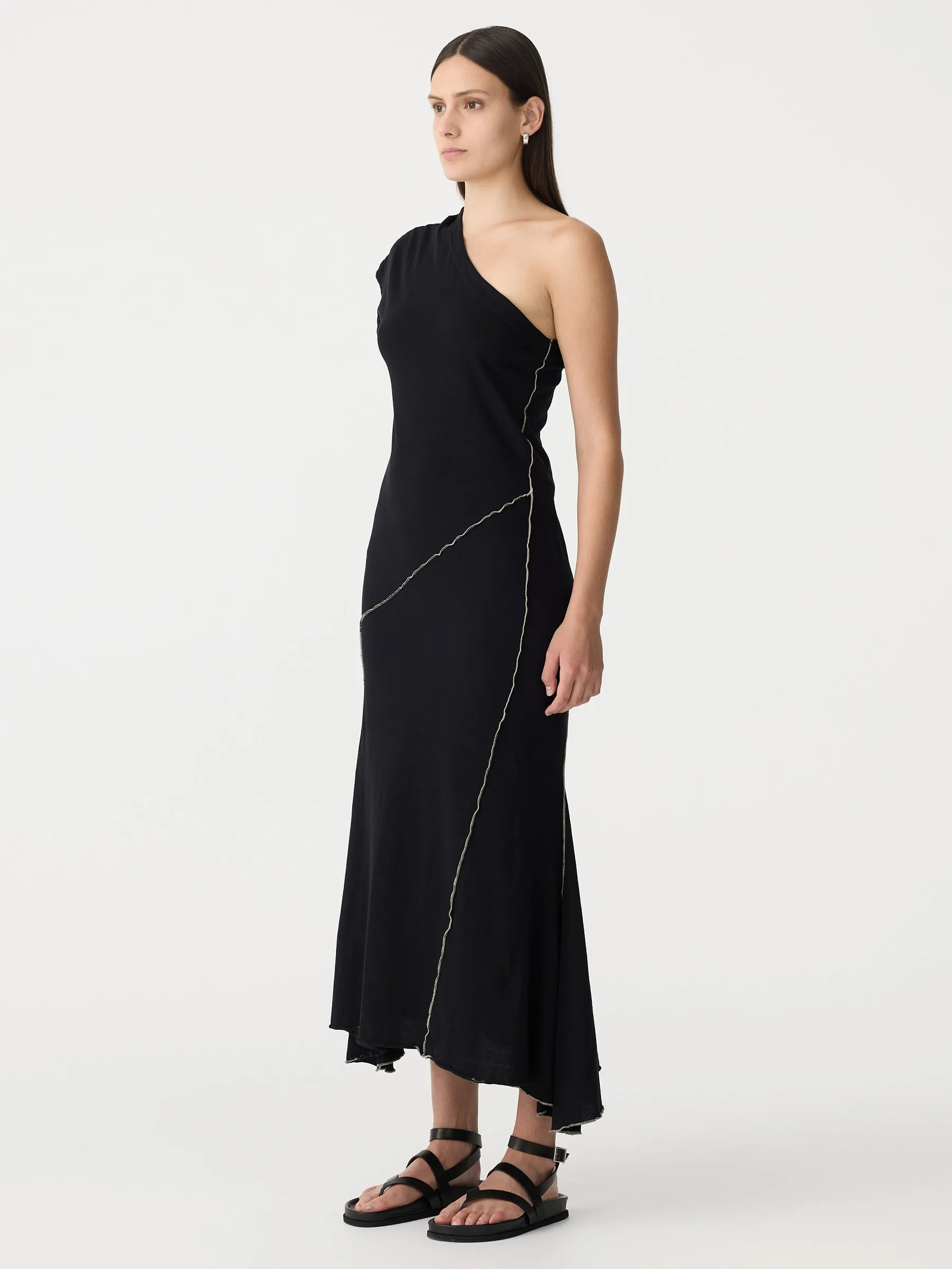 asymmetric one shoulder dress