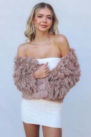 Bambi Faux Fur Jacket - Chocolate