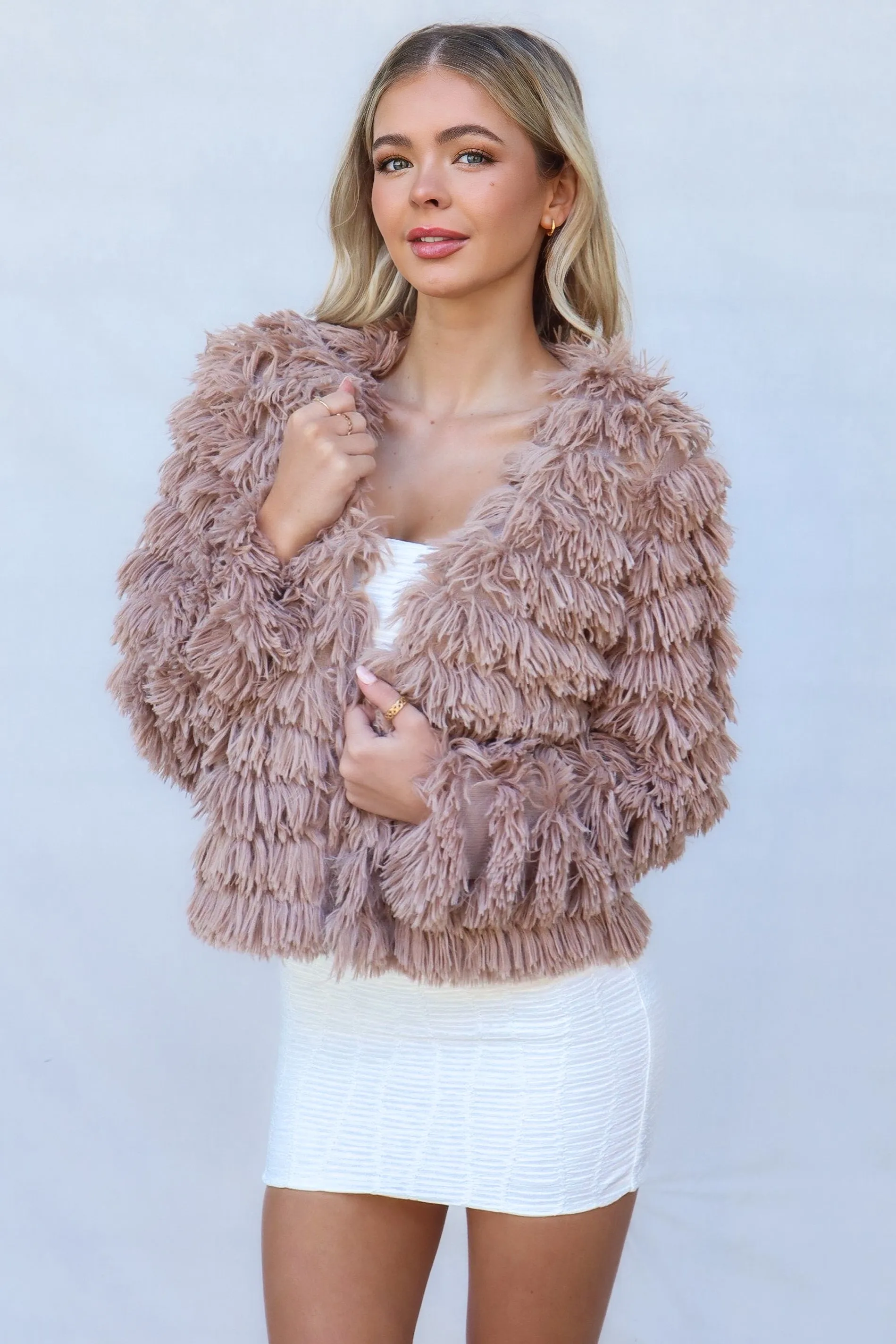 Bambi Faux Fur Jacket - Chocolate