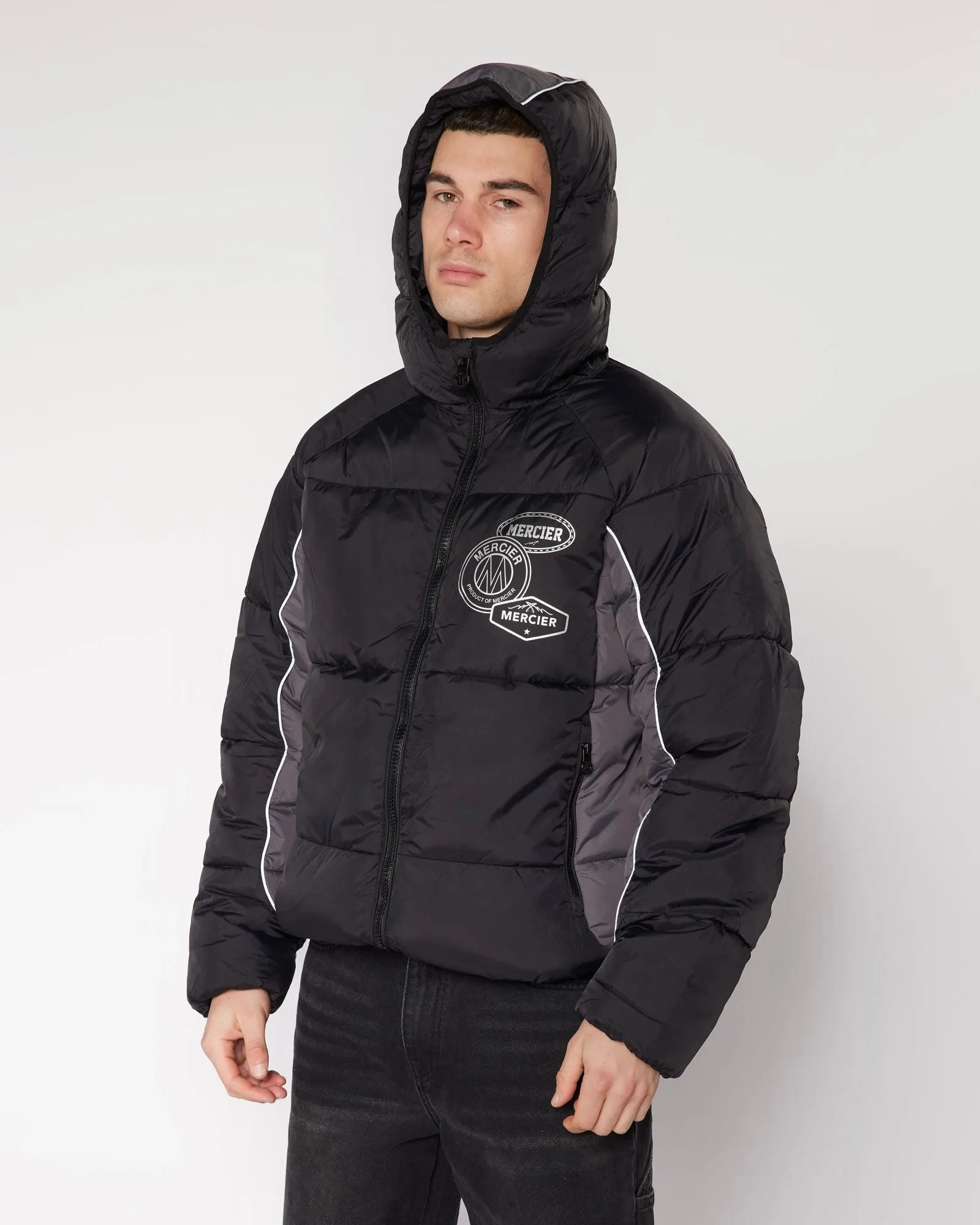 Black Drifter Panel Puffer Jacket