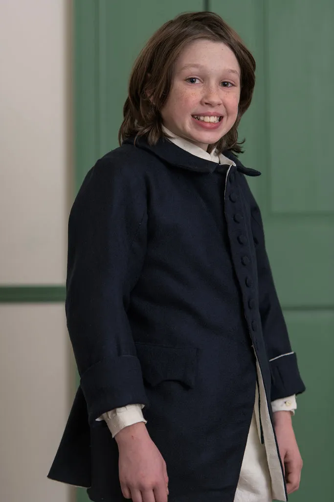 Boys Wool Frock Coat | Navy