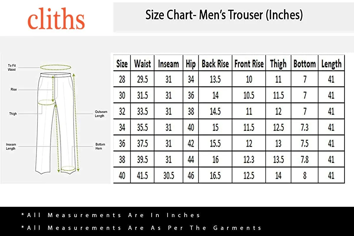 Cliths Men's Solid Light Grey Slim Fit Formal Trouser, Formal Pants for Men Office Wear