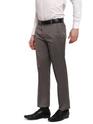 Cliths Men's Solid Light Grey Slim Fit Formal Trouser, Formal Pants for Men Office Wear