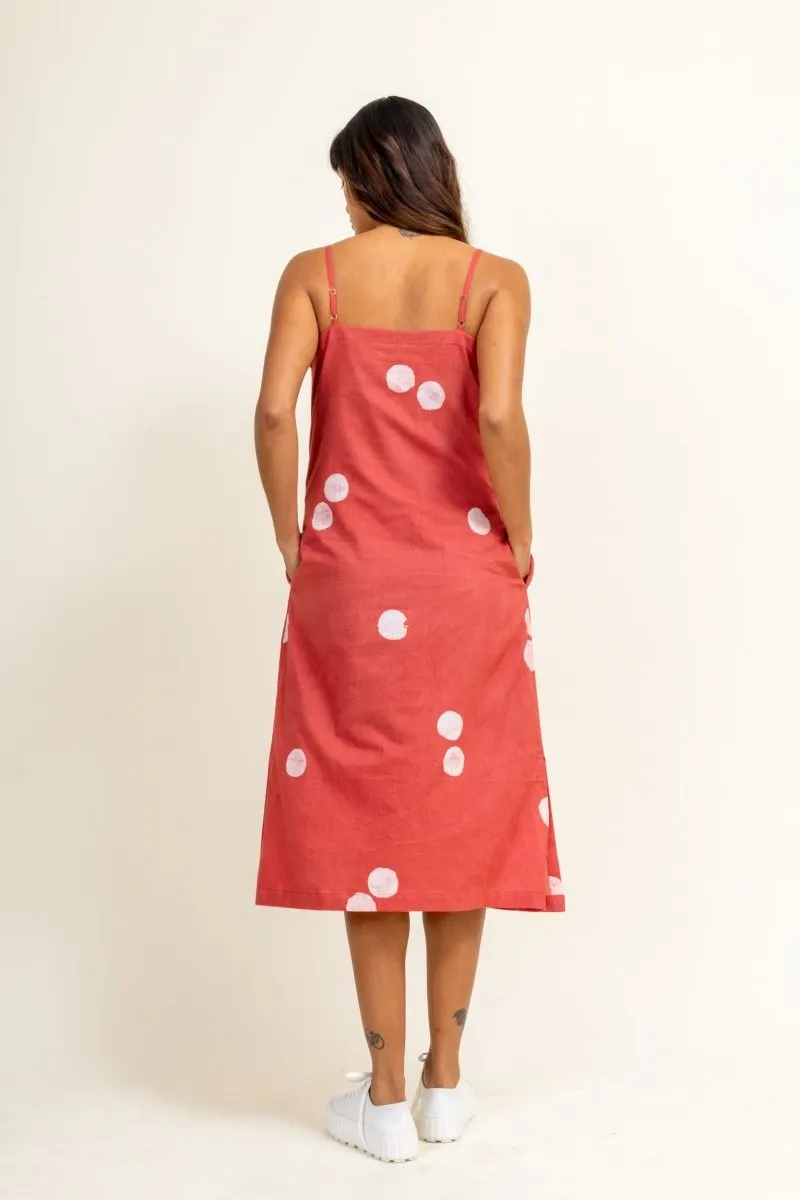 Coral Slip Upcycled Cotton Dress