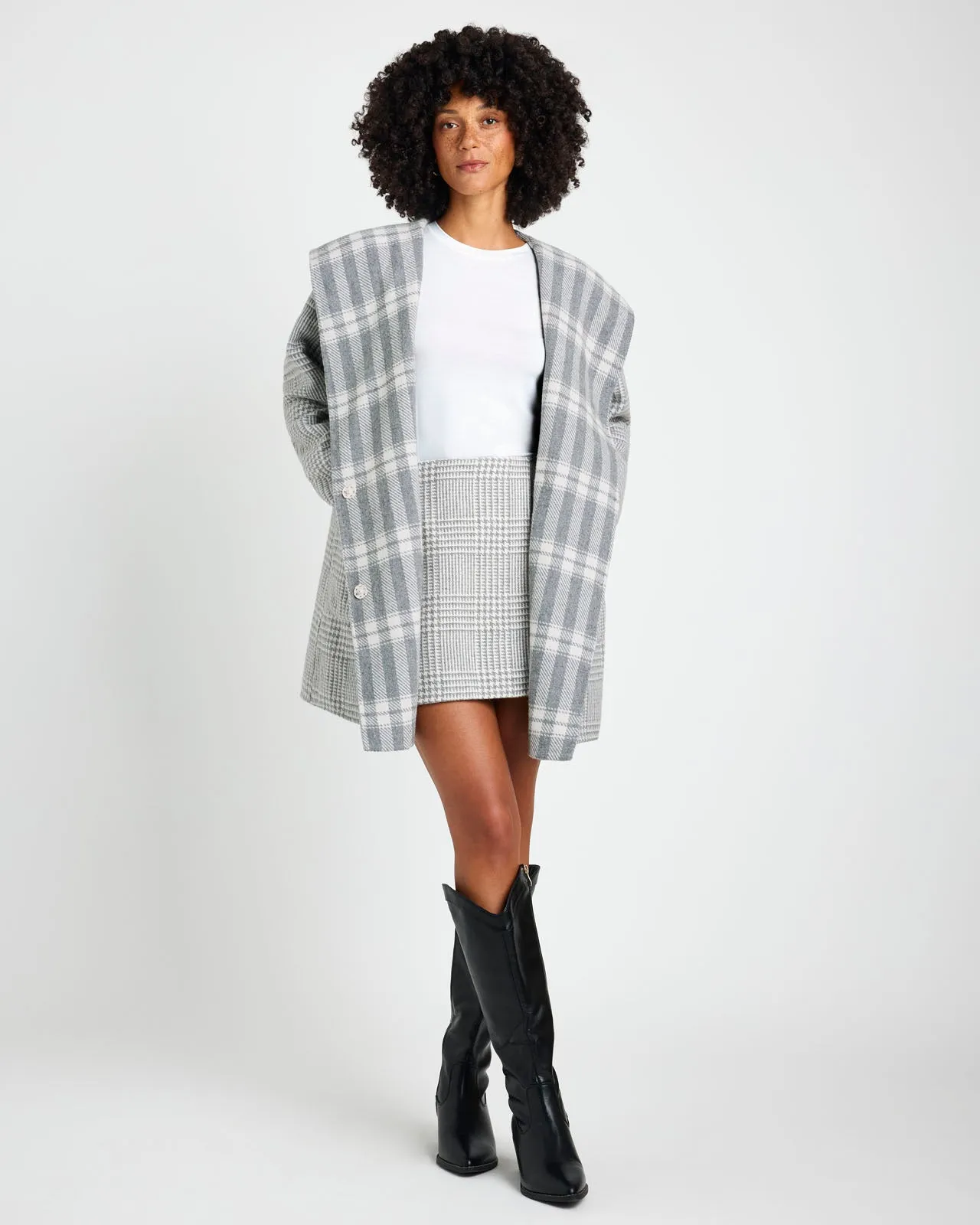 Elliott Reversible Plaid Coat