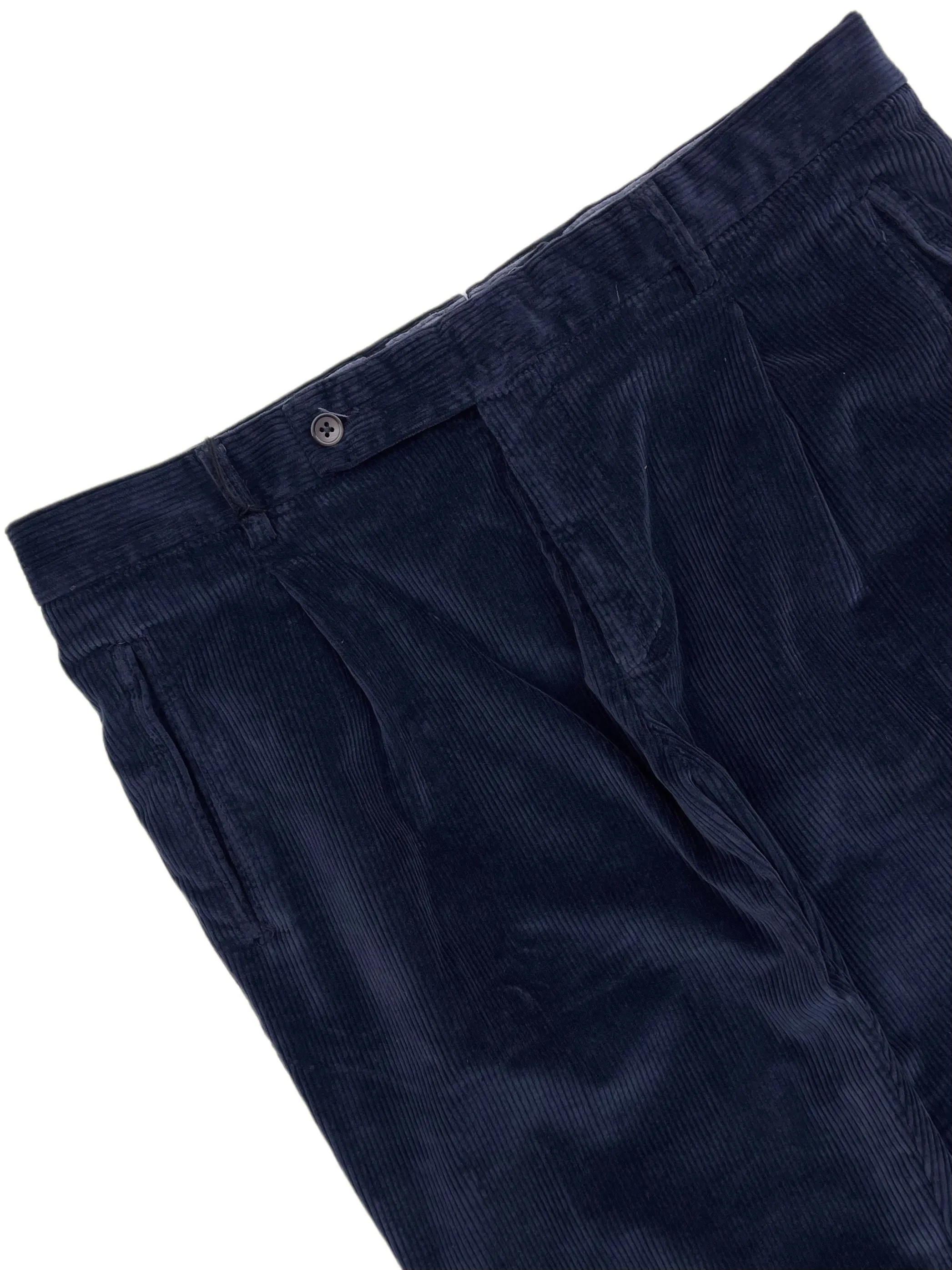 FRESH Corduroy Pleated Chino Pants In Navy