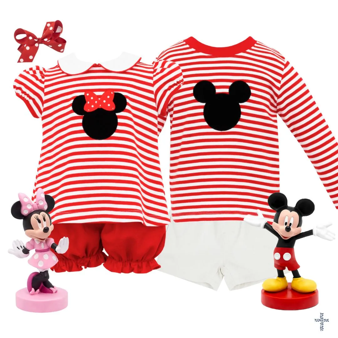 Girls Mouse Applique Bloomer Set - FINAL SALE