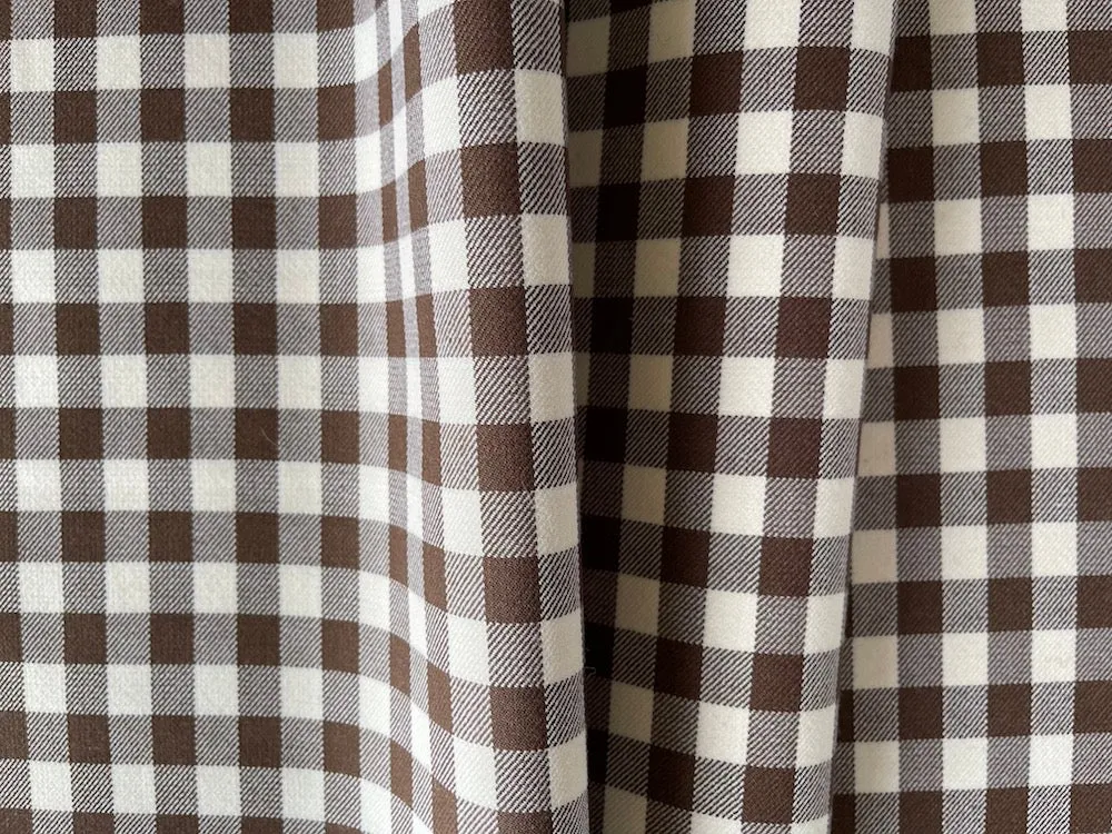 Handsome Checked Milk Chocolate & Soft White Double-Faced Wool Coating (Made in Italy)