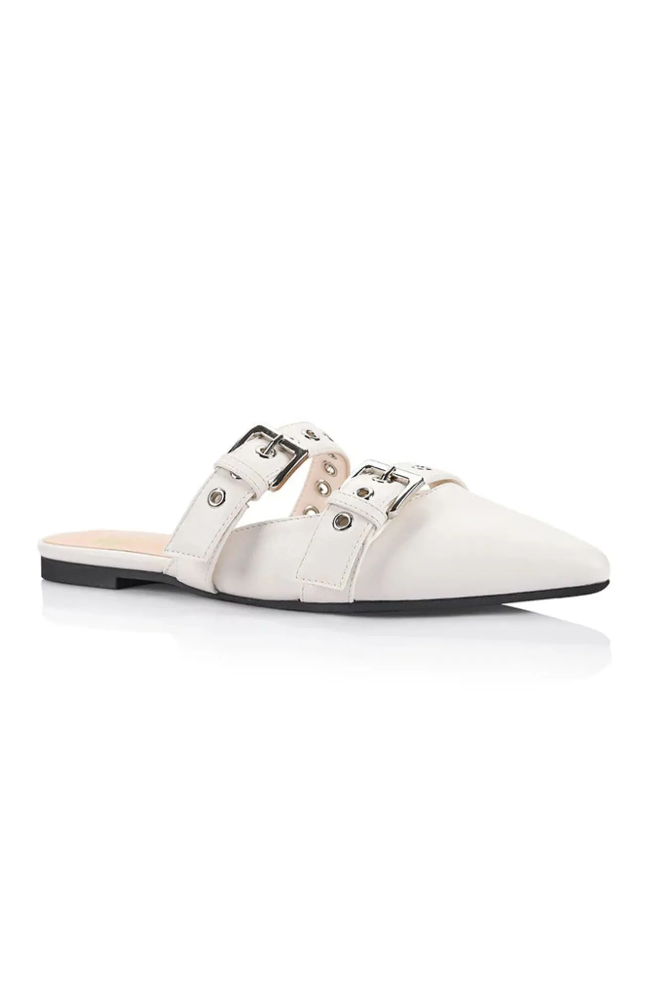 Indianna Point Toe Flats Chalk White