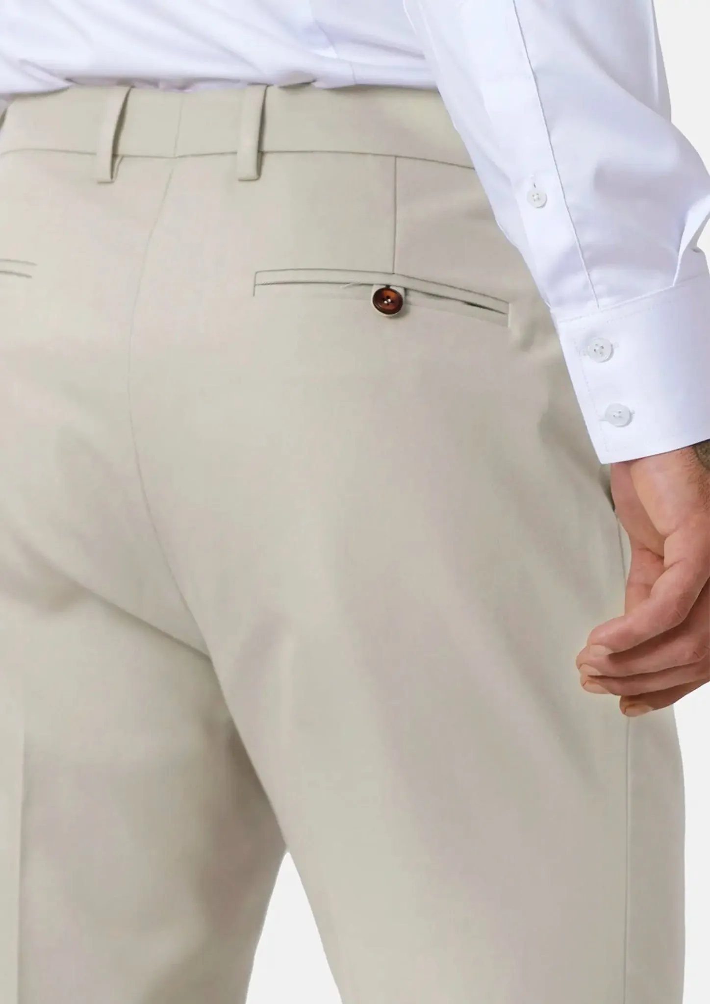 Ivory Cotton Chino Pants