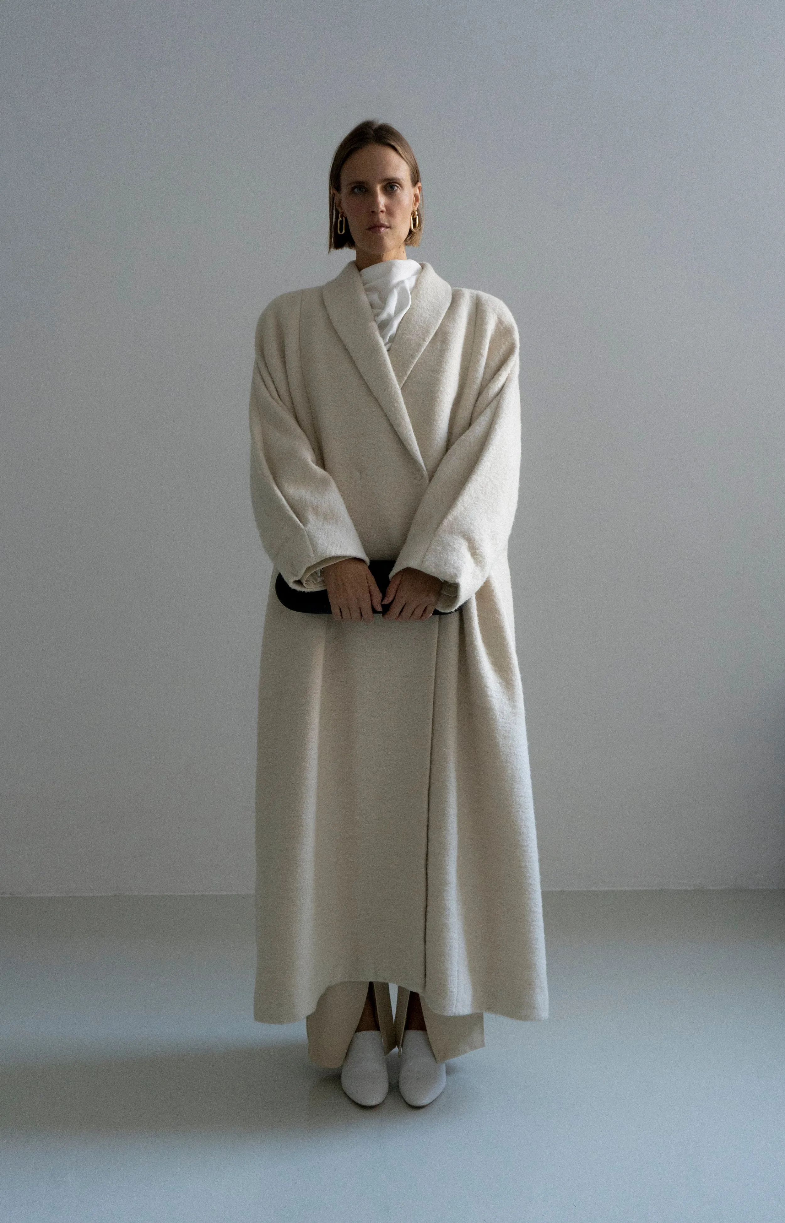 Kosiv Cream Hemp Wool Oversize Coat