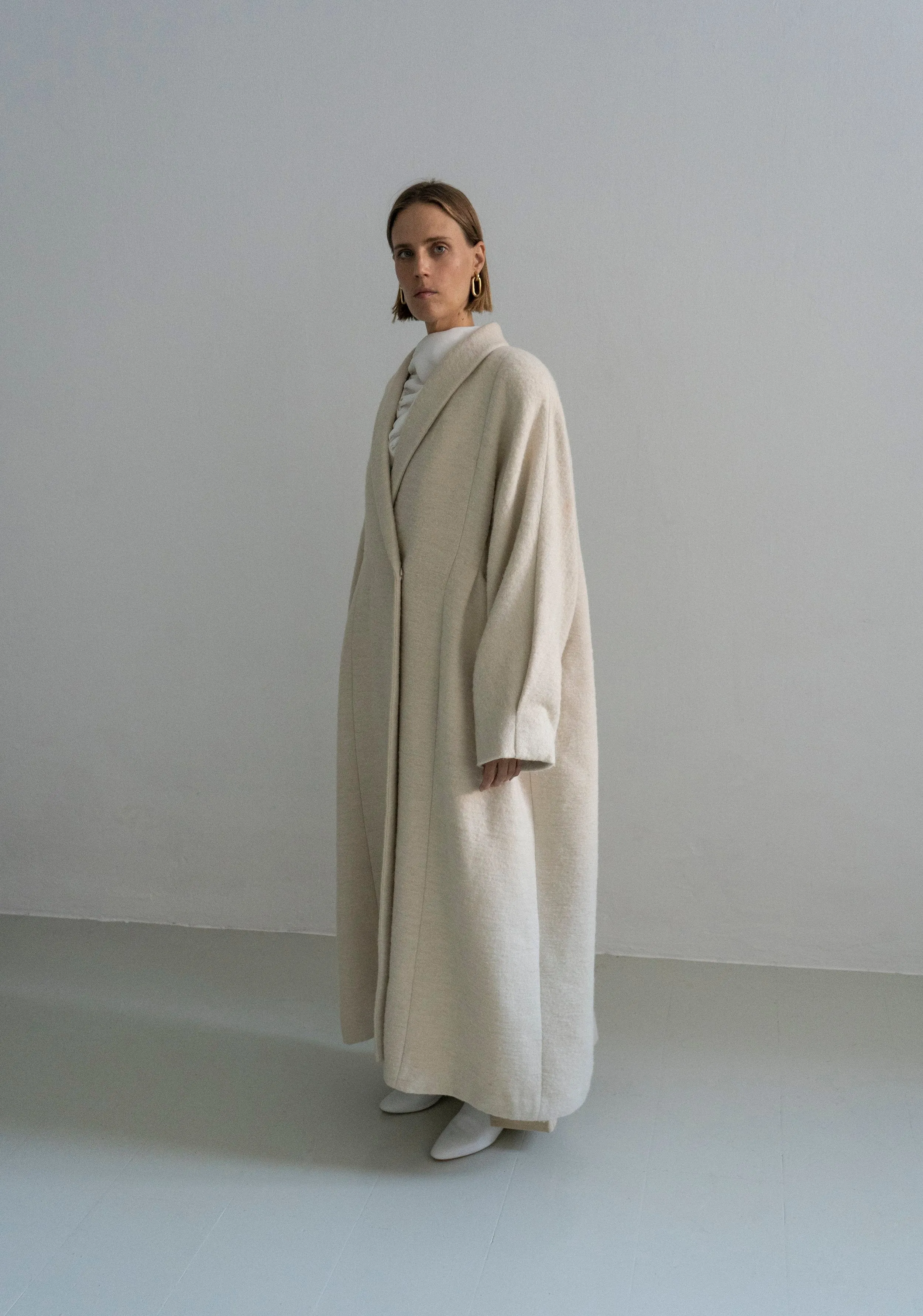 Kosiv Cream Hemp Wool Oversize Coat