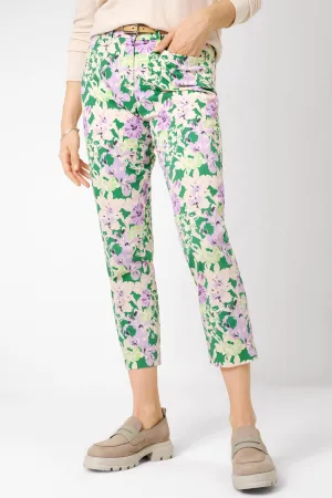 Mara S Green Floral Printed Chinos