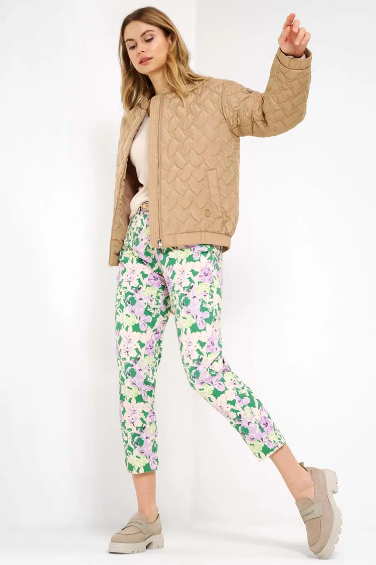 Mara S Green Floral Printed Chinos