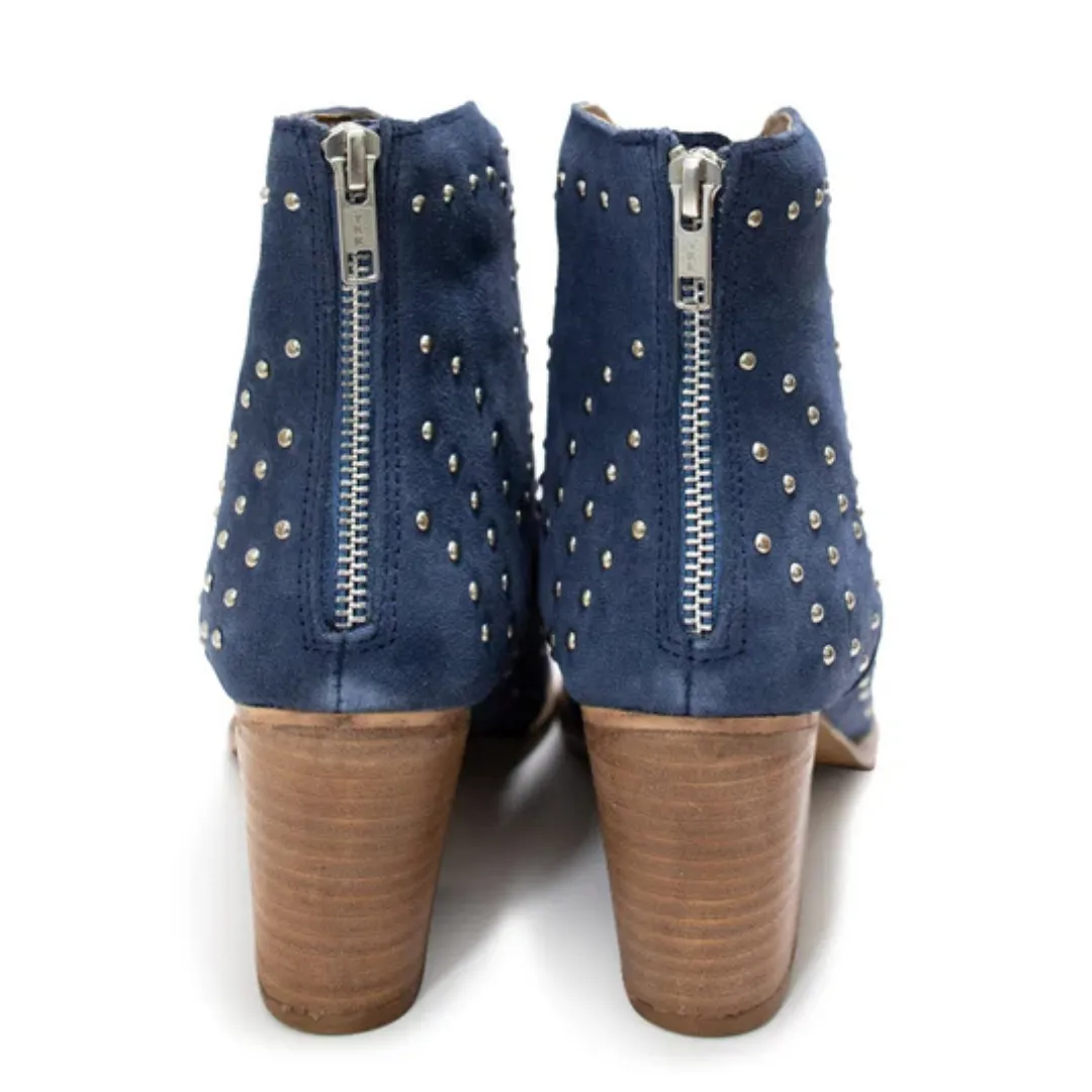 Online Exclusive | Twilight Studded Heeled Ankle Boot in Denim