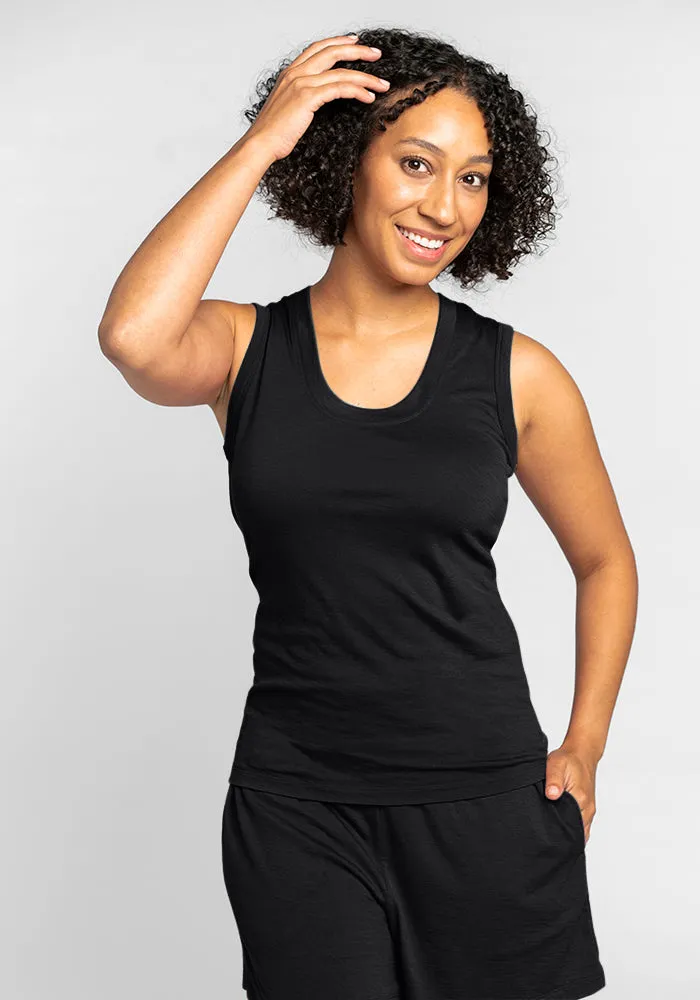 Phoebe Lounge Tank - Black