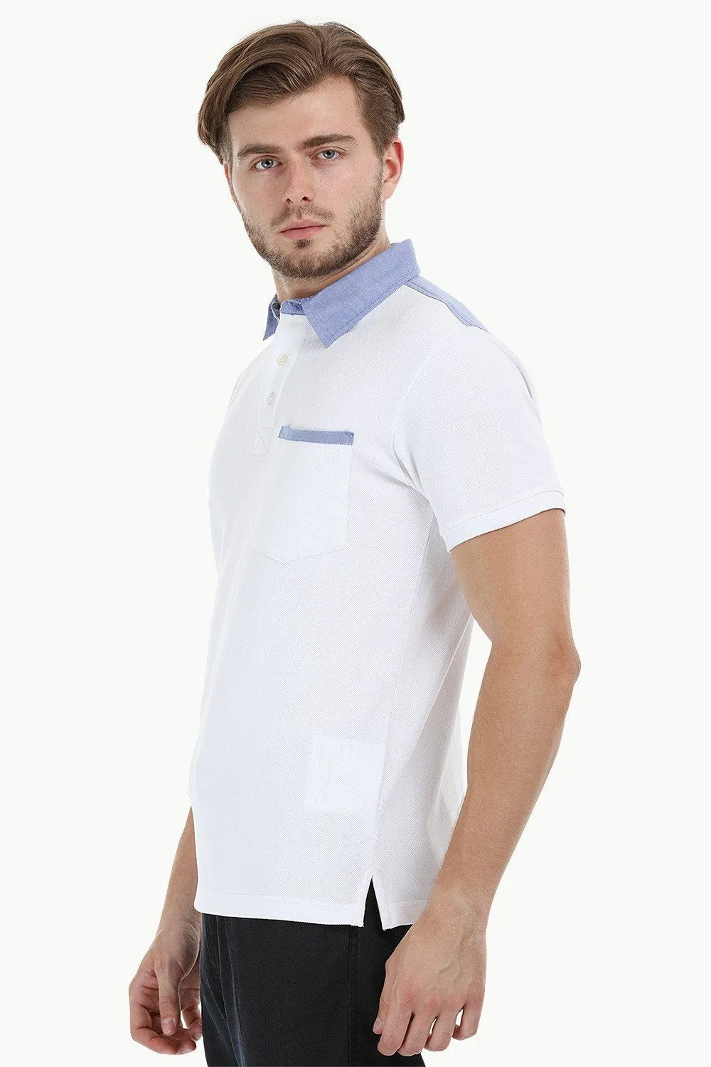 Pique White Polo T-shirt