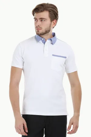 Pique White Polo T-shirt