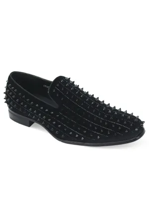 "Harvie"Spiked Smoker Black Tuxedo Shoes