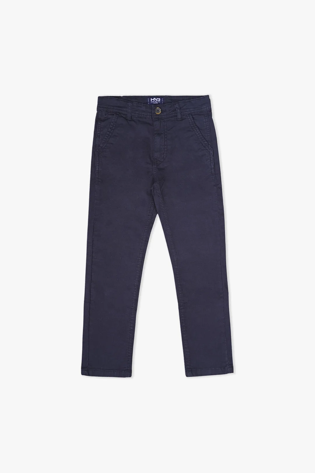 Regular Navy Cotton Pants For Boys