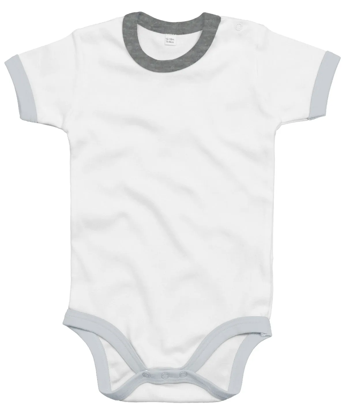 Ringer bodysuit | White/Heather Grey Melange