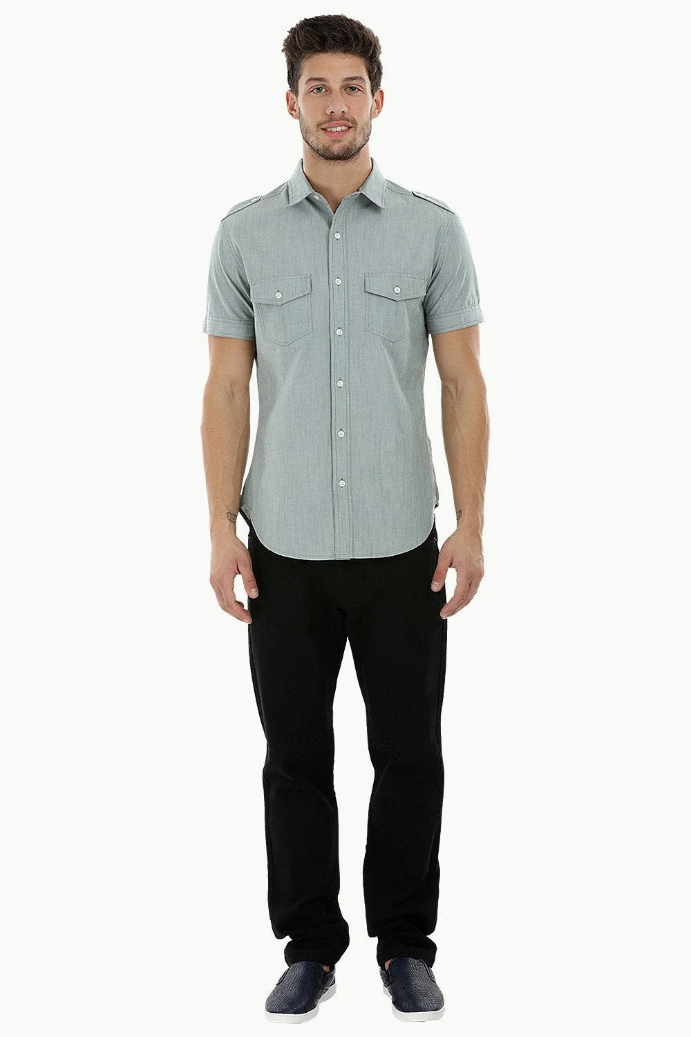 Short Sleeves Shirt with Epaulets