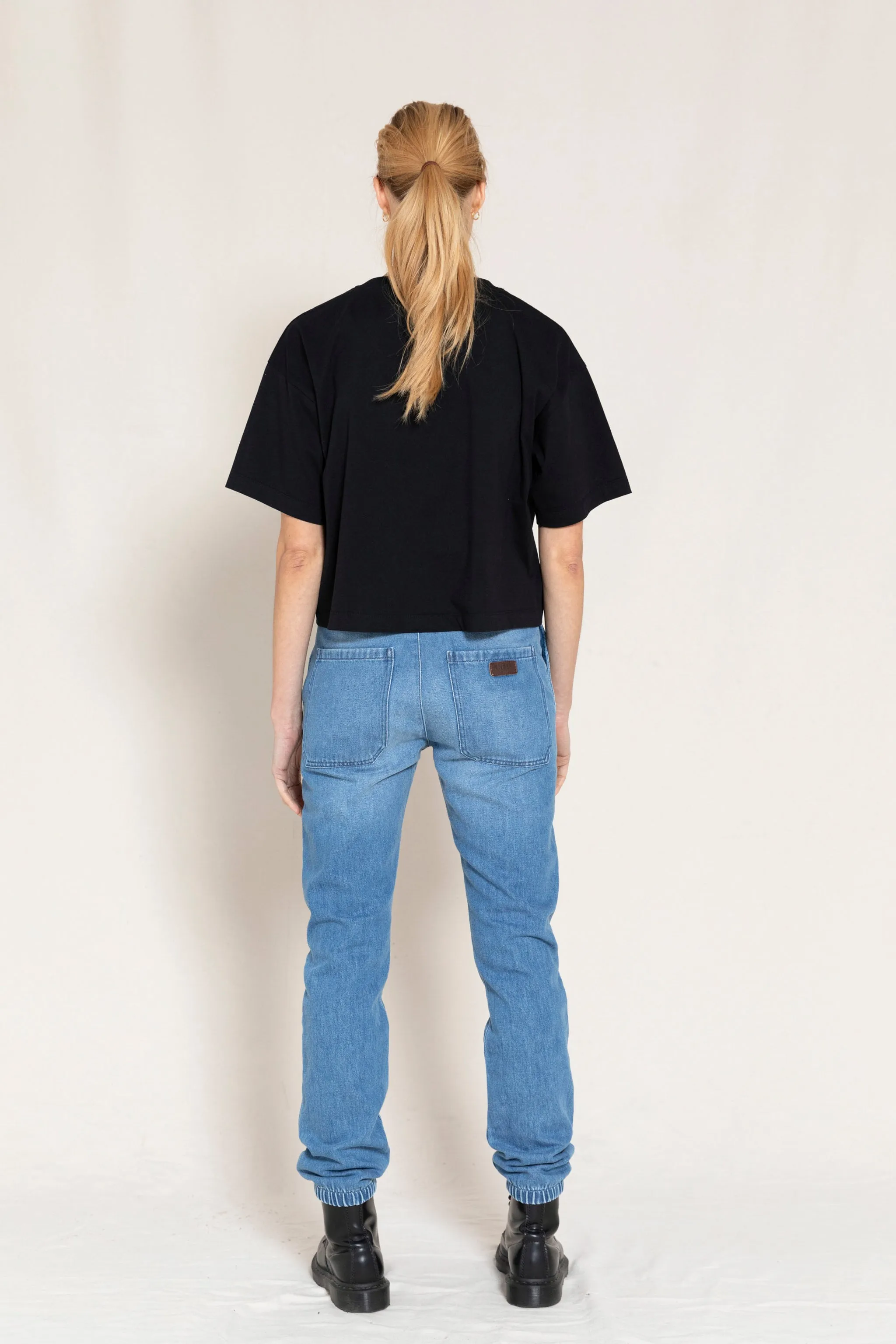 SKATER Medium Blue - Elasticed Bottom Chino Fit Pants