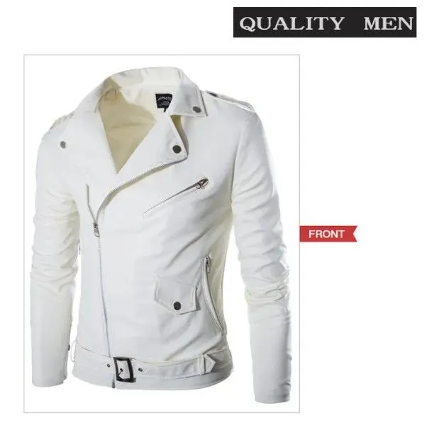 Spring Autumn Plush New Leisure Fashion Men Leather Coat Slimming Coat Motorcycle Men Wear