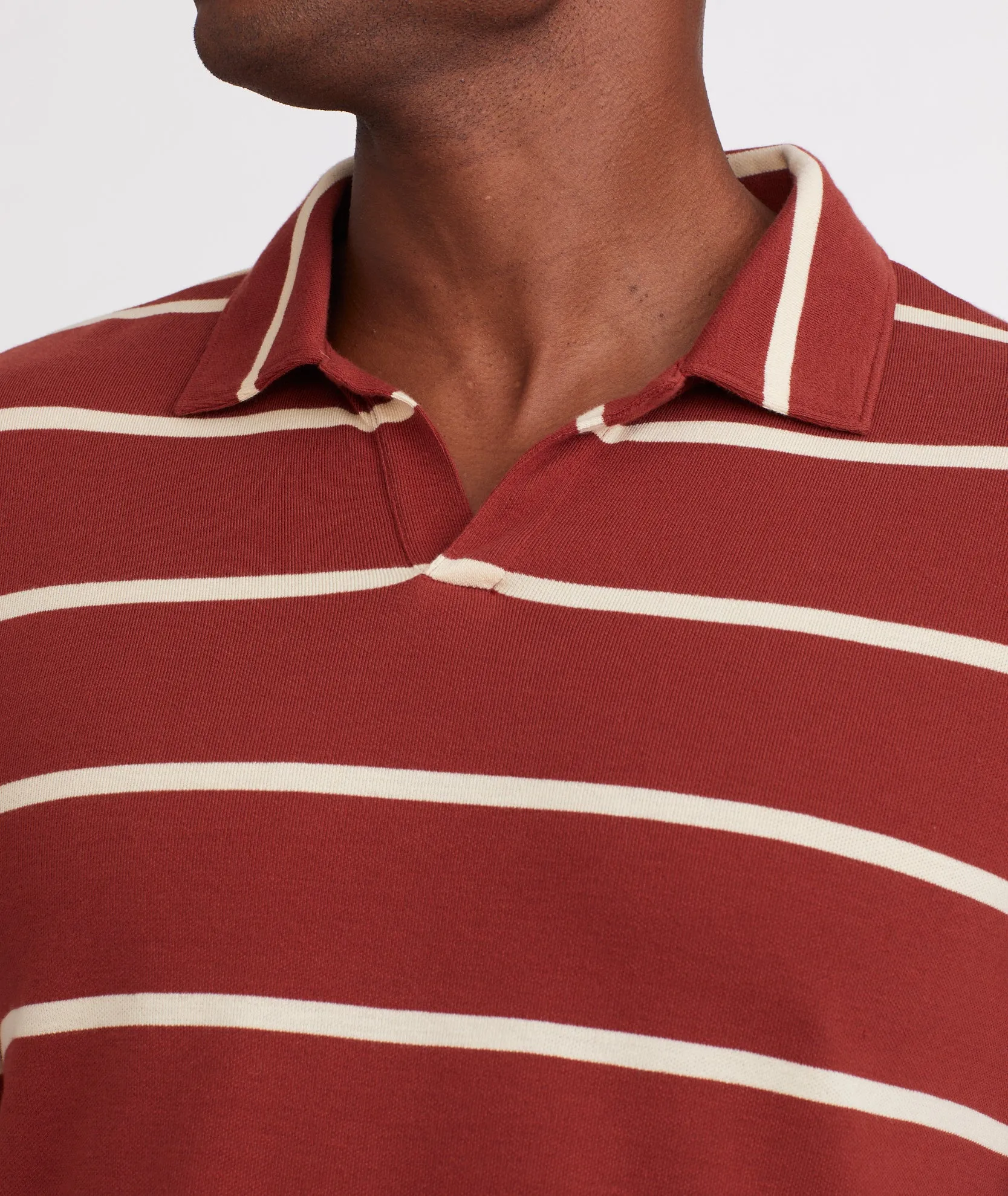 Striped Johnny Collar Polo - FINAL SALE