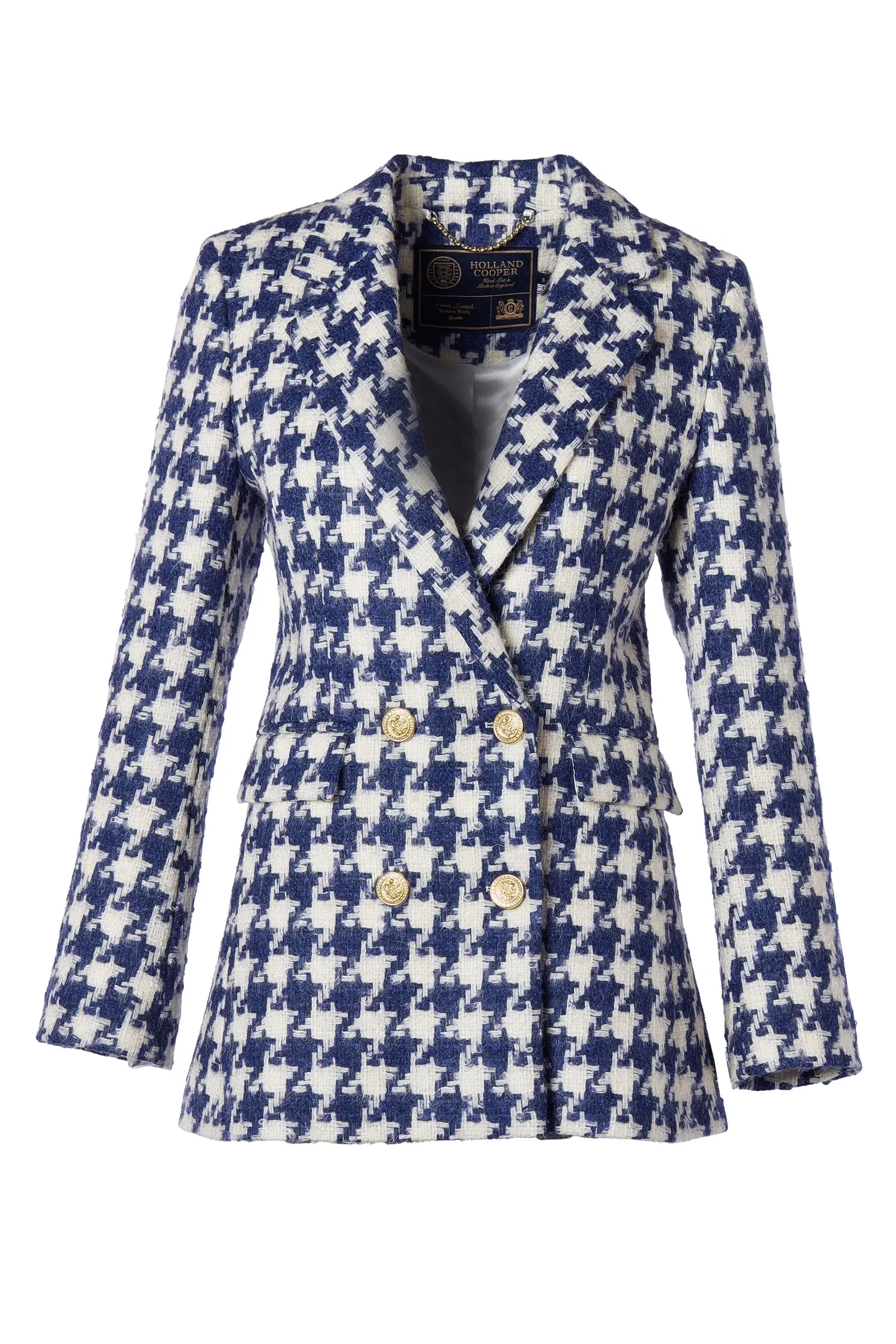 The Large Scale Navy Houndstooth Suit