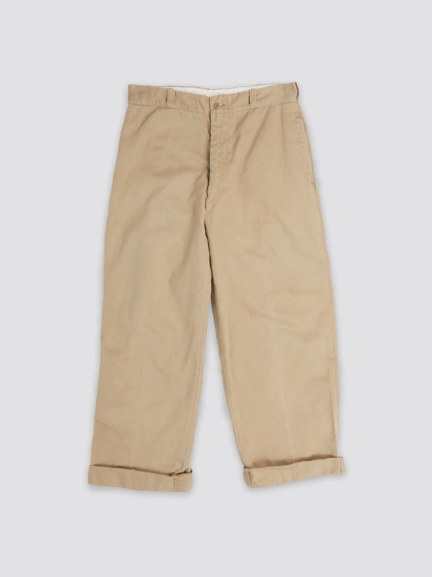 US ARMY 1950S MILITARY KHAKI CHINOS