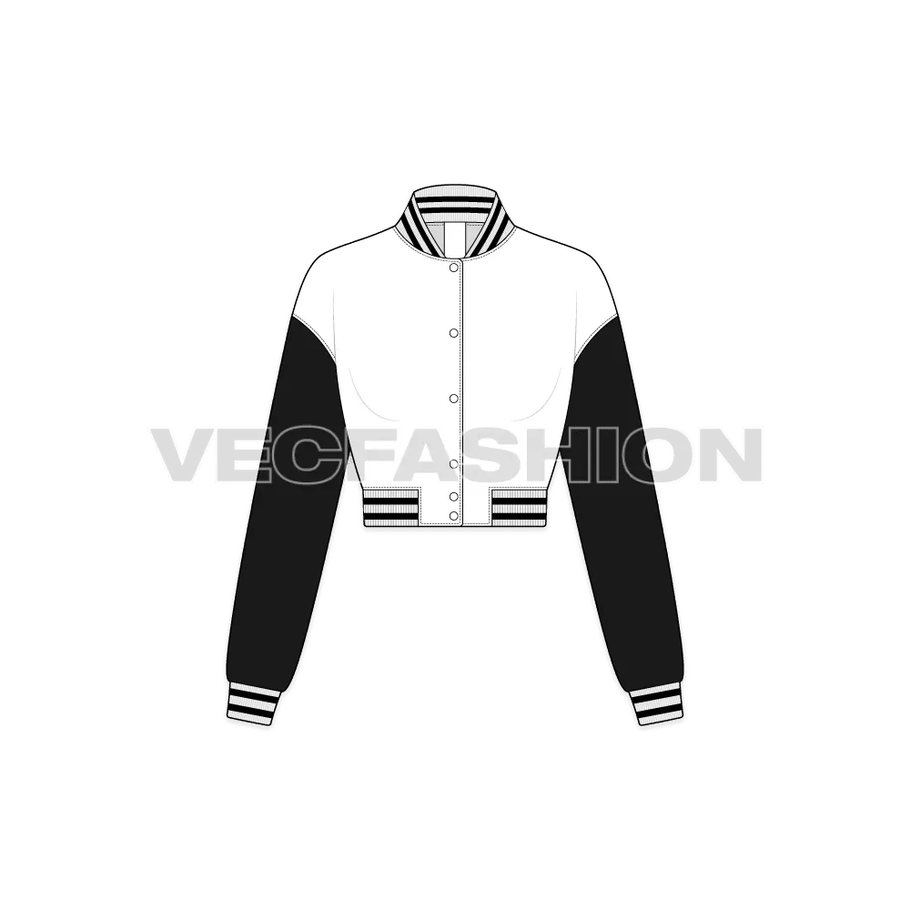 Women Crop Varsity Jacket