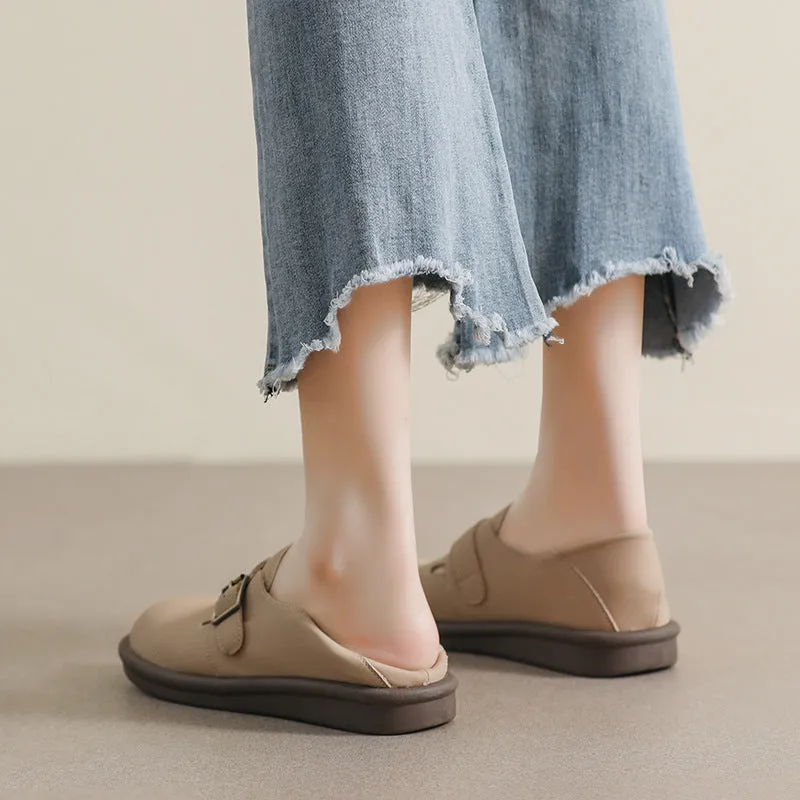 Women Minimalism Retro Soft Leather Casual Loafers