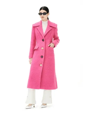 YES BY YESIR autumn winter pink Barbie wool long coat - on the run