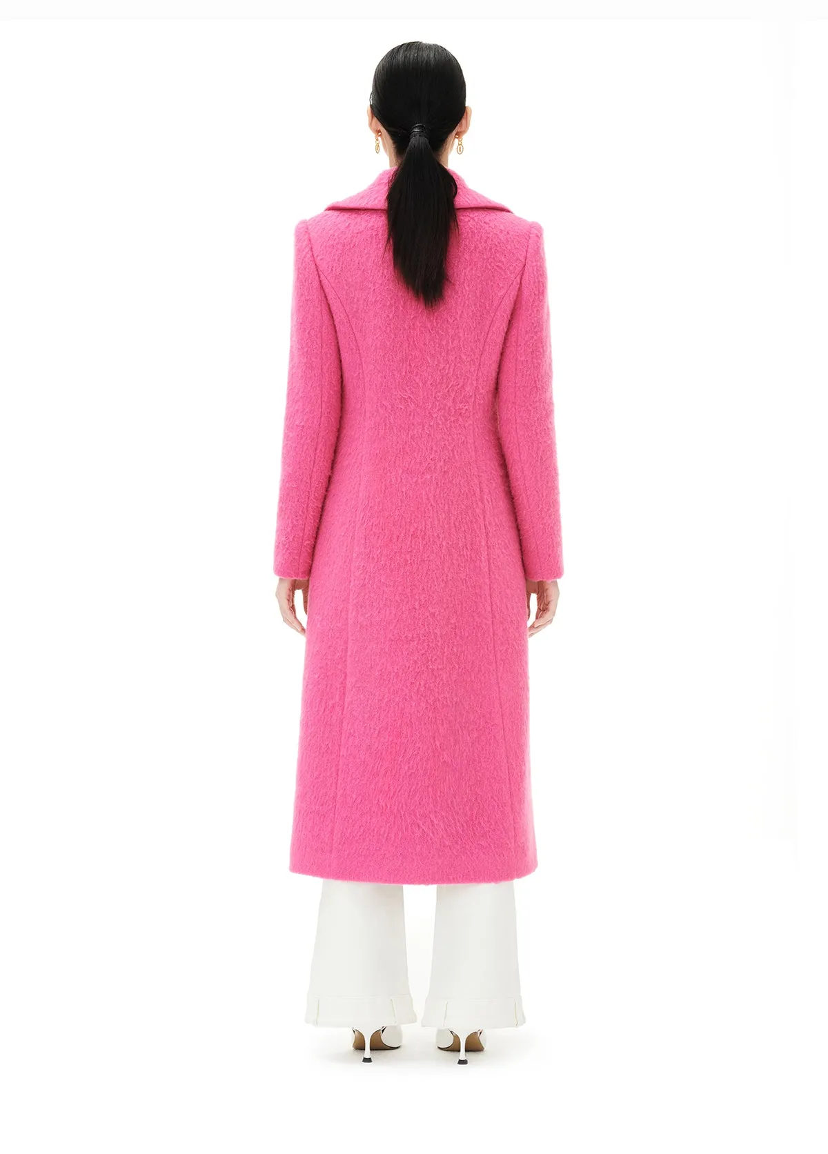 YES BY YESIR autumn winter pink Barbie wool long coat - on the run